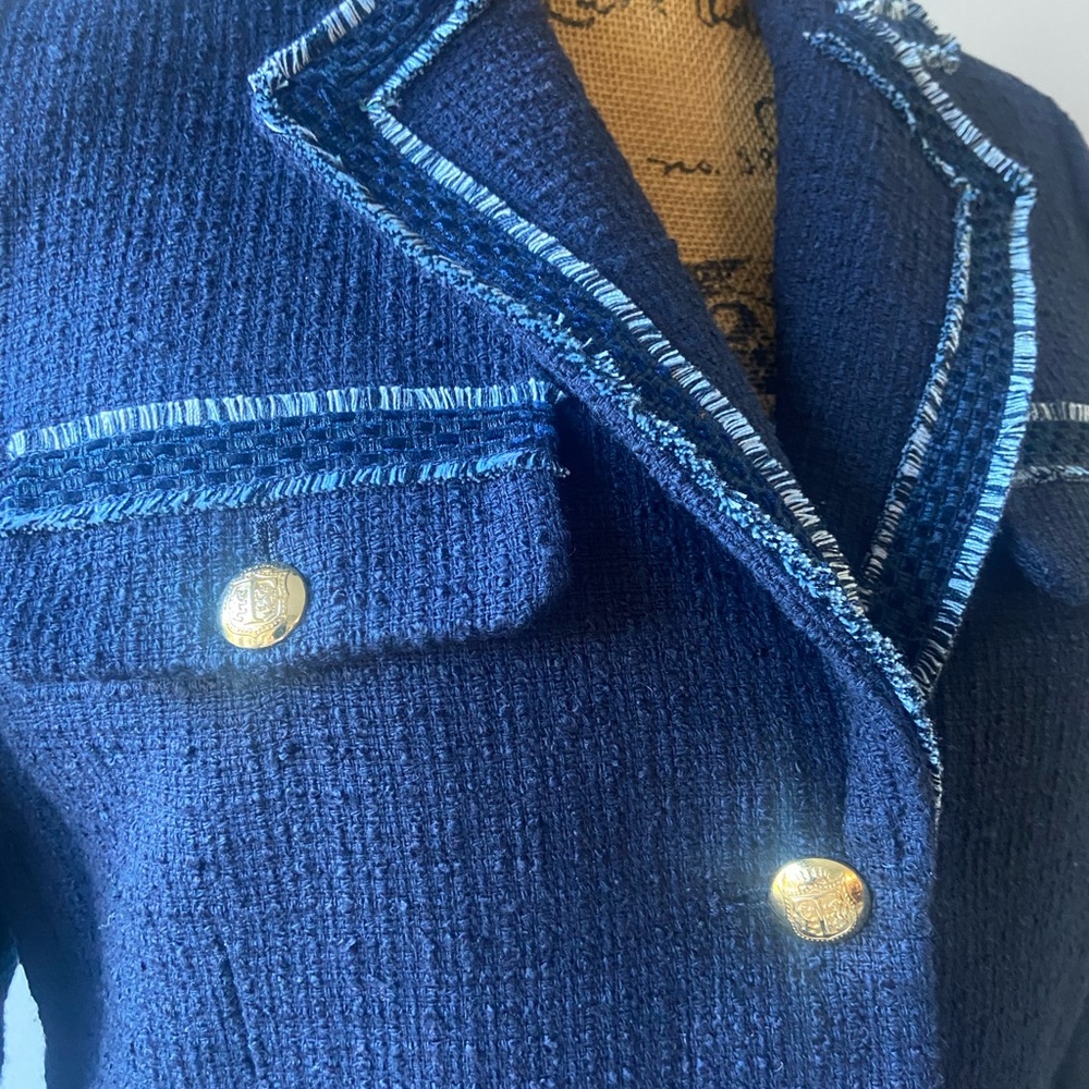 Talbot Sz 6 Navy Women’s Blazer with Gold Buttons - Picture 5 of 15